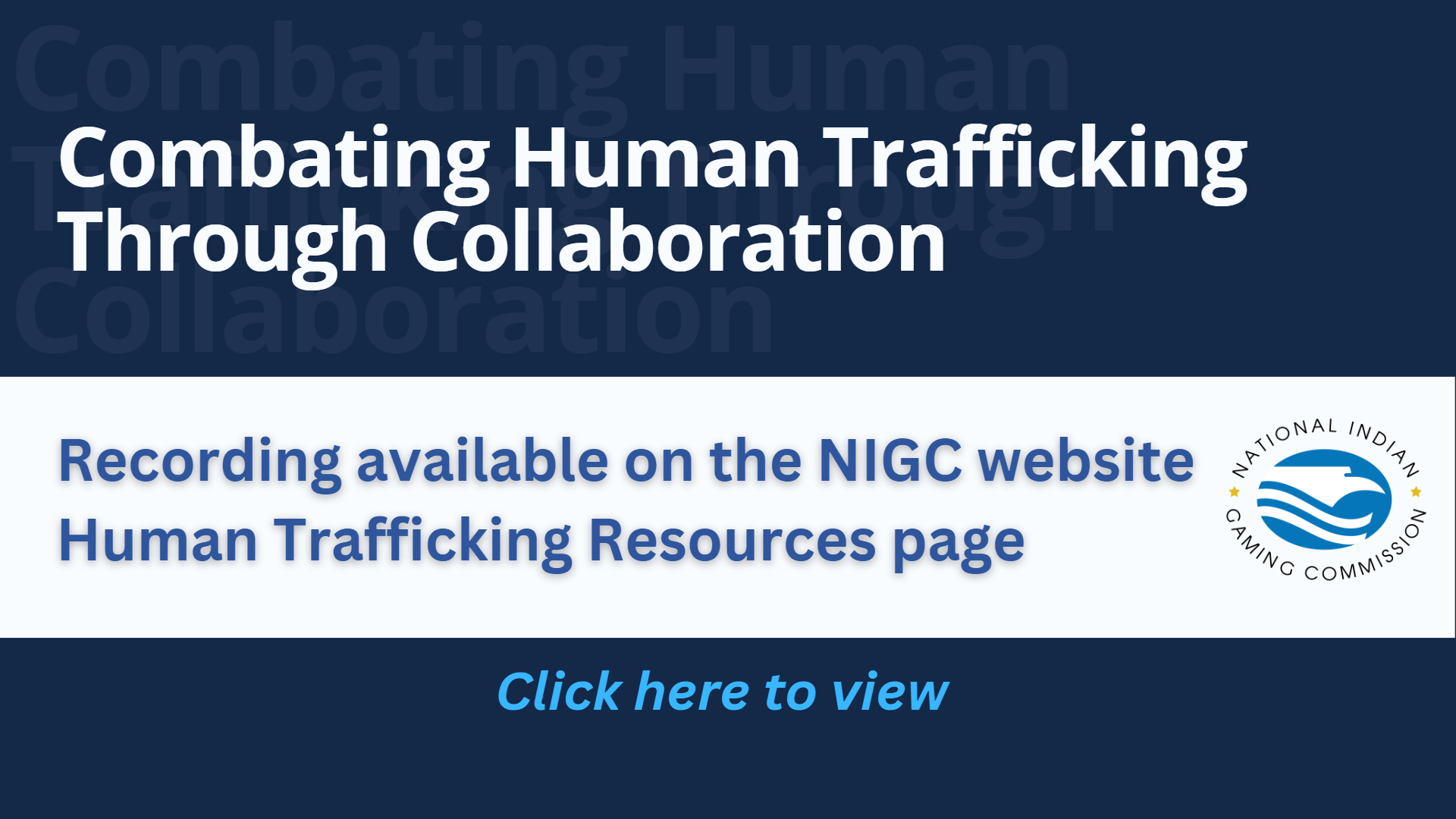 Recording: Combating Human Trafficking Through Collaboration