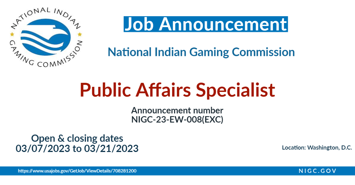 Job Announcement: Public Affairs Specialist