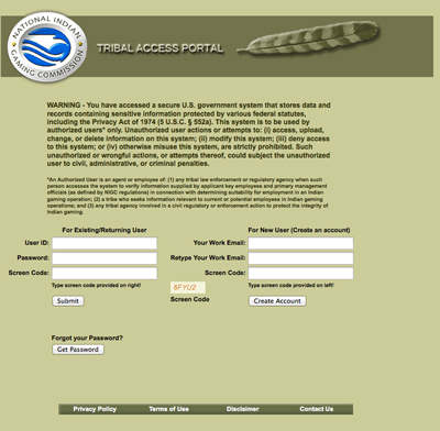 Tribal Access Portal of NIGC